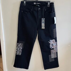 Black Embroidered Women's Jeans